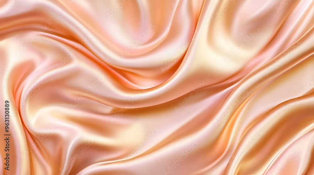 An elegant abstract background with flowing silk fabric in a gradient from coral to colourfull , The soft waves create a warm , Smooth elegant silk with wavy folds An elegant abstract background with flowing silk fabric in a gradient from coral to colourfull , The soft waves create a warm , Smooth elegant silk with wavy folds