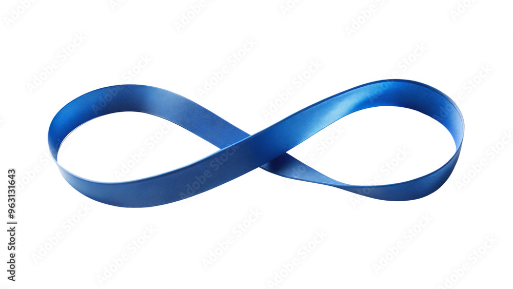 Shiny blue ribbon, isolated on white background, perfect for festive decoration or design elements Shiny blue ribbon, isolated on white background, perfect for festive decoration or design elements
