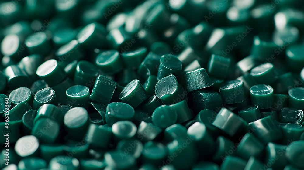 Deep green Plastic pellets Background Close-up Plastic granules Polymer plastic beads resin polymer Deep green Plastic pellets Background Close-up Plastic granules Polymer plastic beads resin polymer
