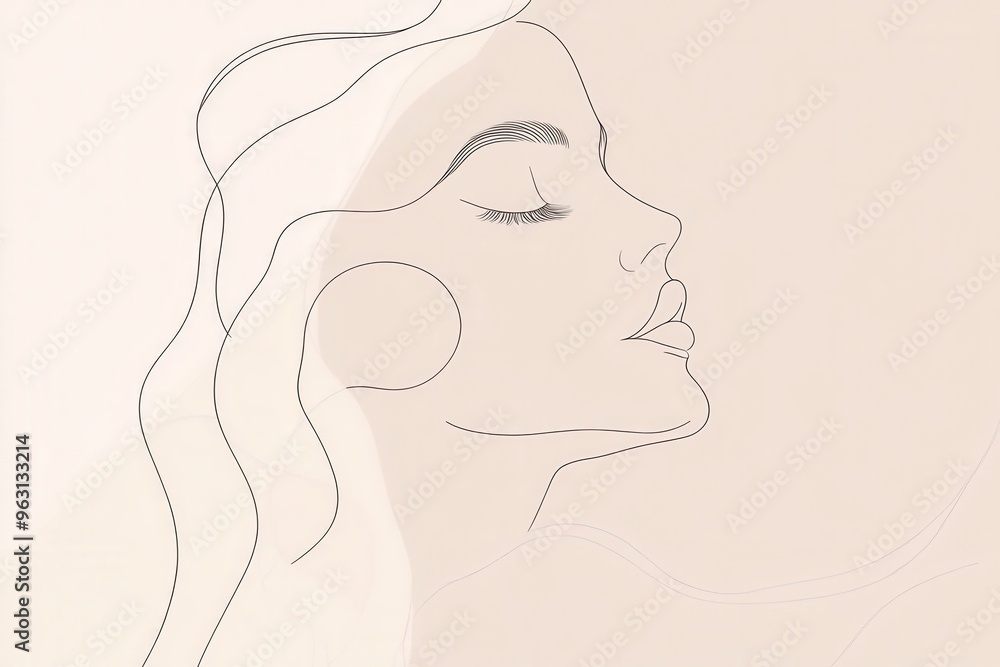 A smooth and elegant silhouette captures the profile of a woman, highlighting her features with minimalist lines against a subtle backdrop. Generative AI A smooth and elegant silhouette captures the profile of a woman, highlighting her features with minimalist lines against a subtle backdrop. Generative AI