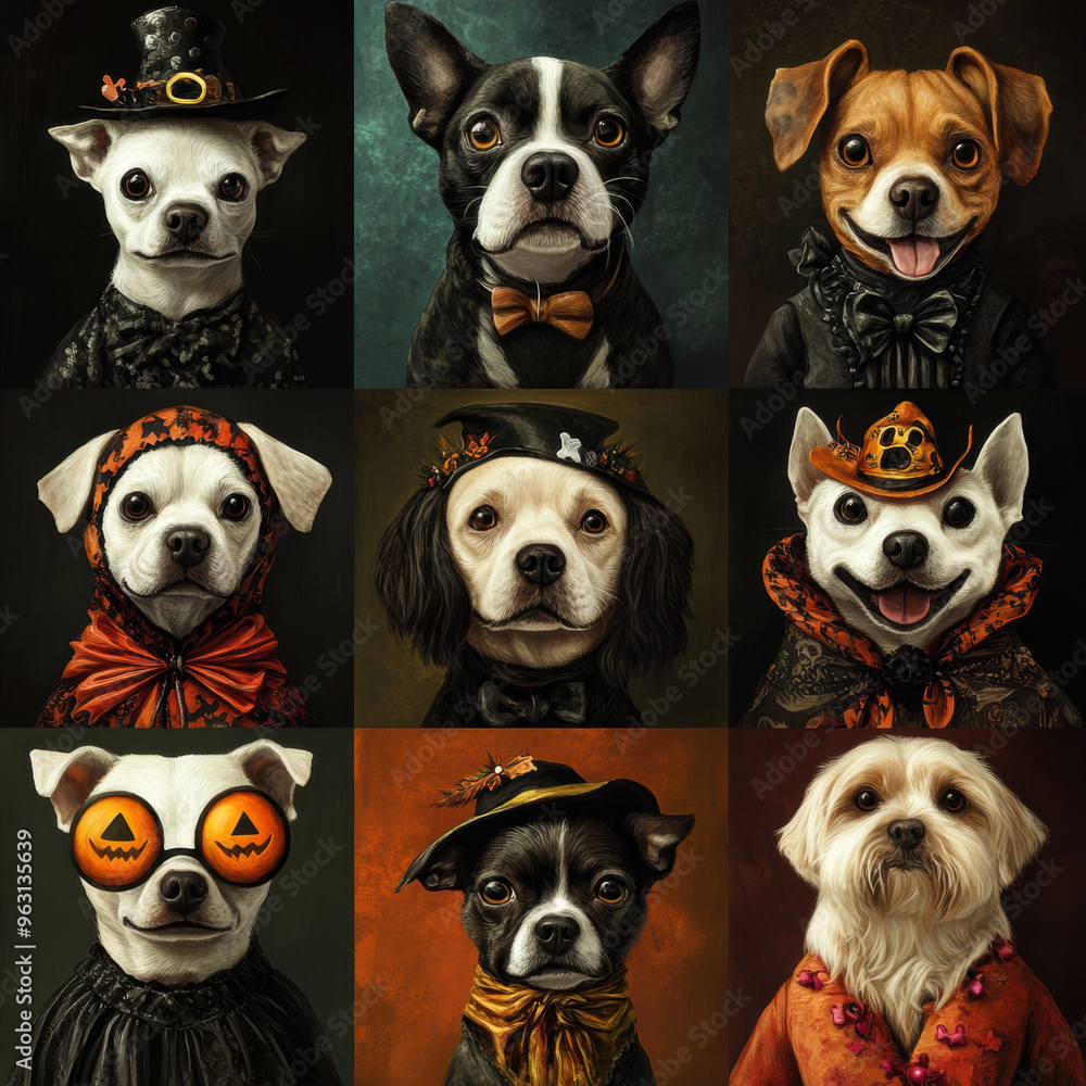 Halloween Dog Portraits. Halloween Dog Portraits.