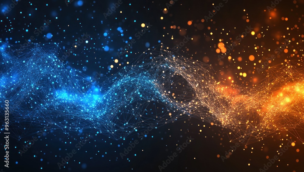 Fototapeta premium Abstract Blue and Orange Light