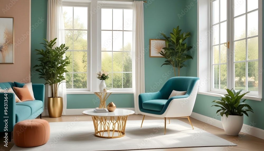 Photo interior modern design room 3d illustration Photo interior modern design room 3d illustration