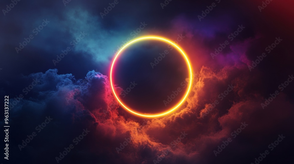 Neon Circle in the Clouds Neon Circle in the Clouds