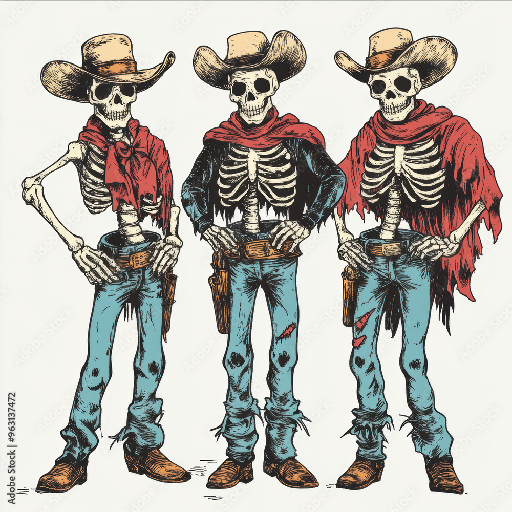 Fototapeta premium Skeleton Cowboys.