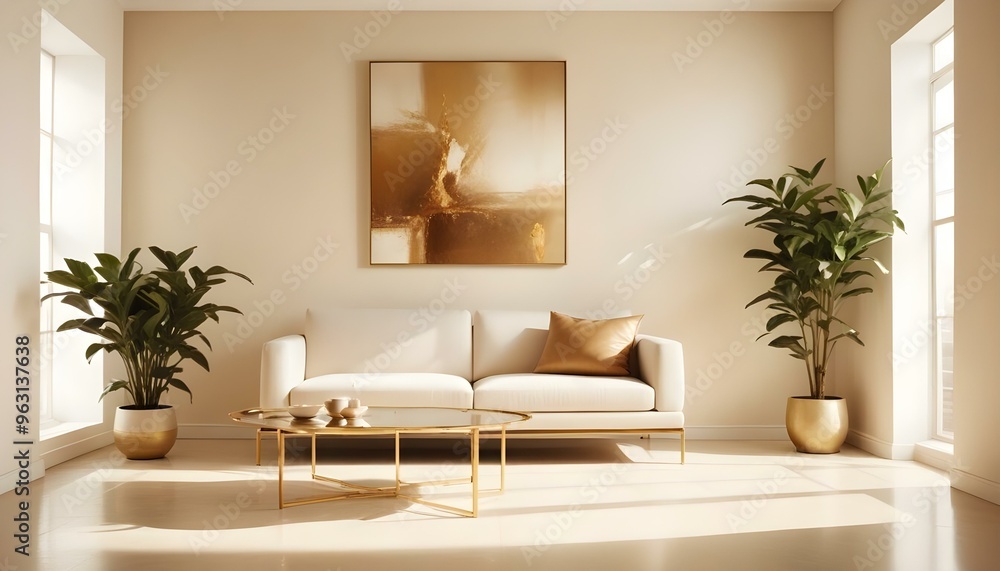 Fototapeta premium Photo interior modern design room 3d illustration