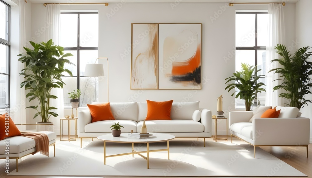 Fototapeta premium Photo interior modern design room 3d illustration