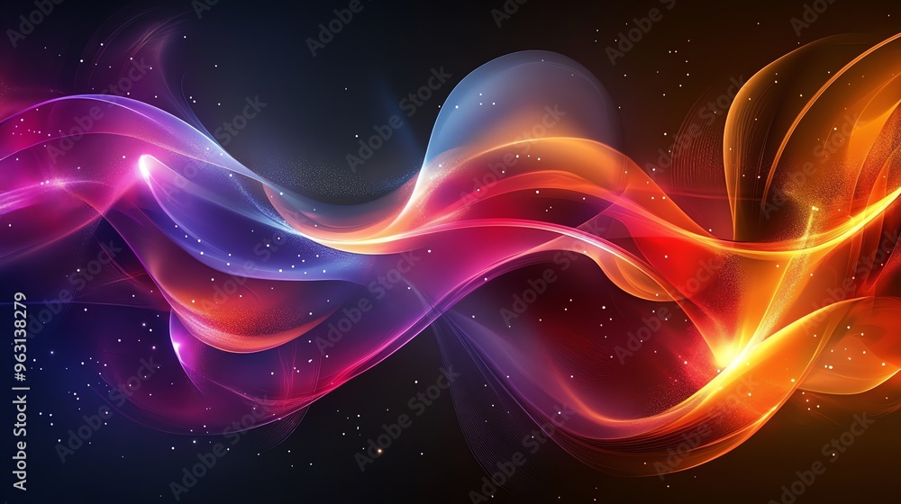 Abstract glowing waves background. Abstract glowing waves background.