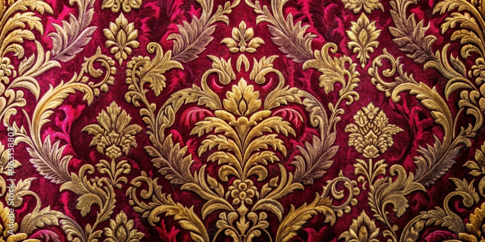 Luxurious velvet damask fabric with rich colors and intricate patterns , high resolution, detailed, textured, velvet, damask, luxury Luxurious velvet damask fabric with rich colors and intricate patterns , high resolution, detailed, textured, velvet, damask, luxury