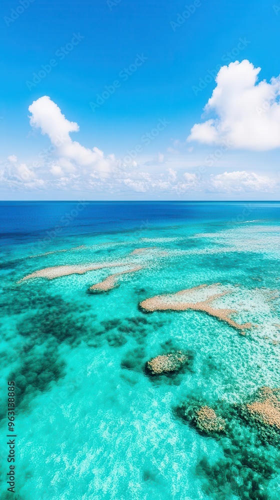 Fototapeta premium Aerial view of Great Barrier Reef, Australia