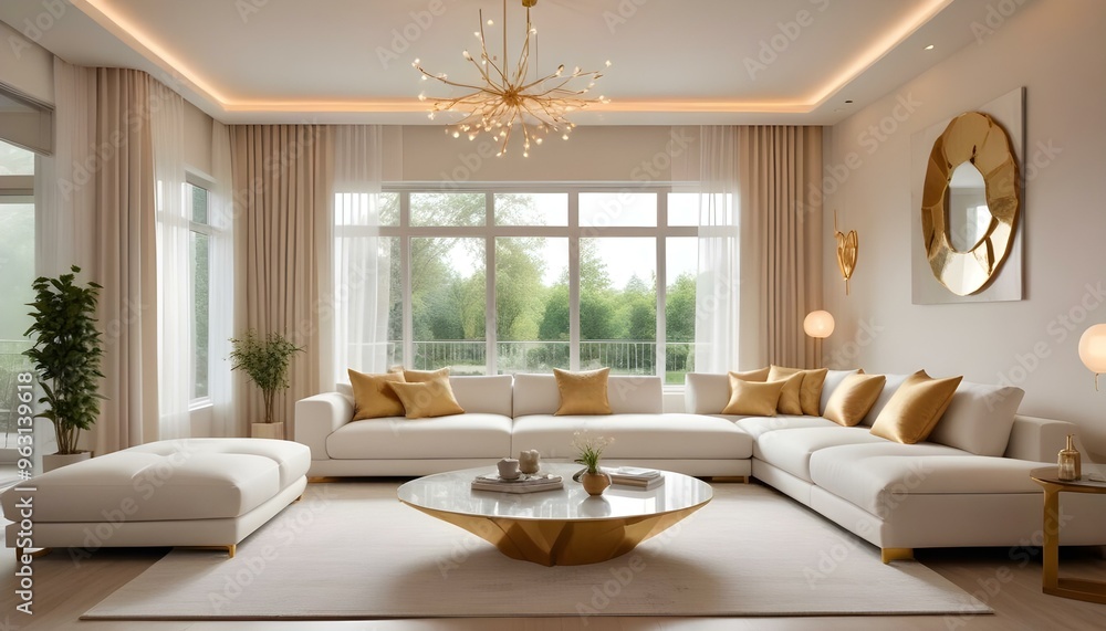 Fototapeta premium Photo interior modern design room 3d illustration