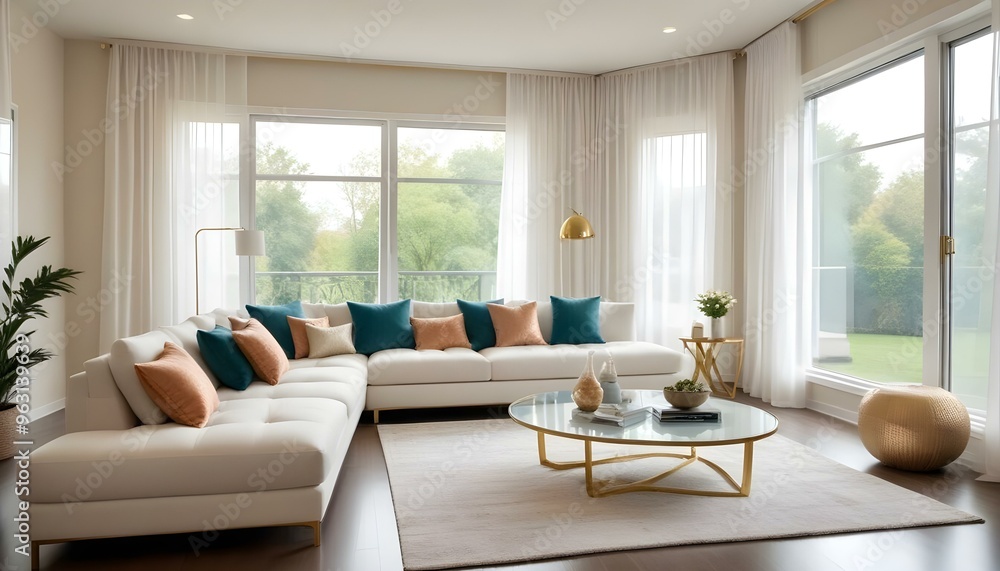 Fototapeta premium Photo interior modern design room 3d illustration