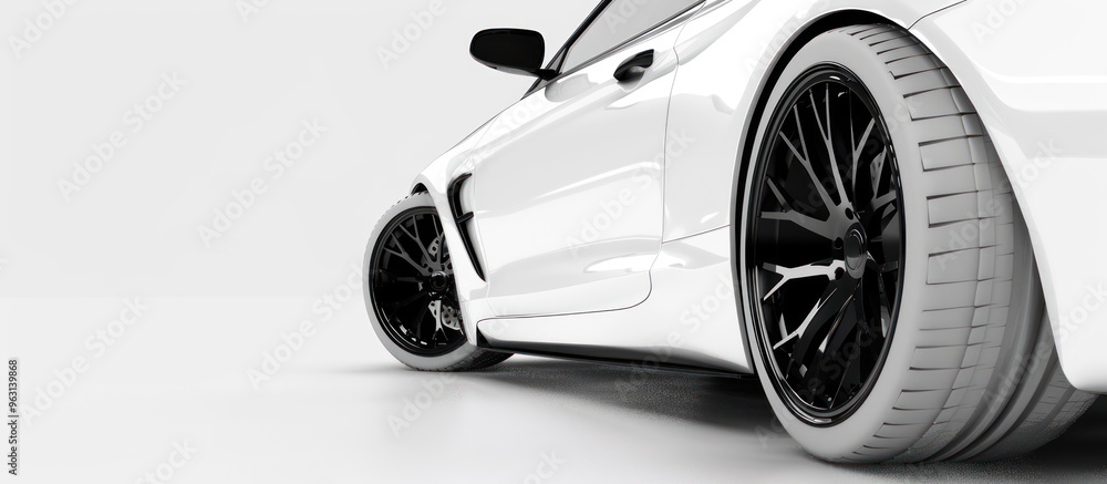 White Sports Car with Black Rims White Sports Car with Black Rims