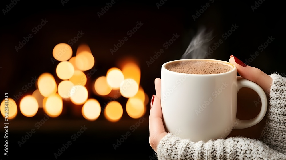 Fototapeta premium Warm Coffee Cup with Soft Bokeh Background