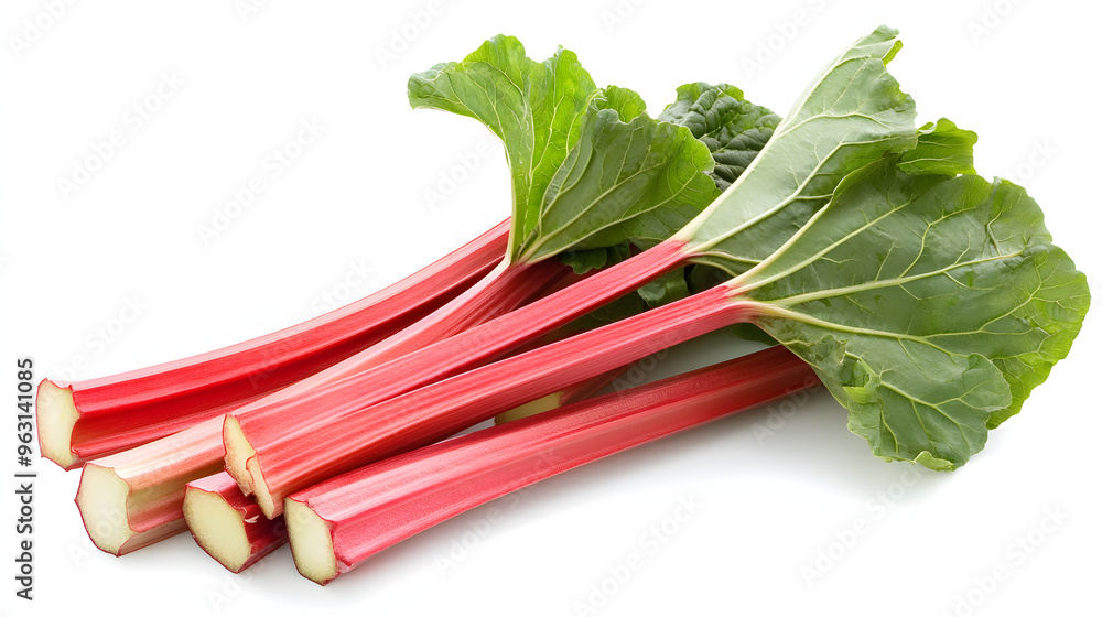 Fresh rhubarb isolated on white background Fresh rhubarb isolated on white background