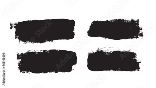 Hand Drawn Paint Brush Strokes Set. Design and graphic elements concept vector