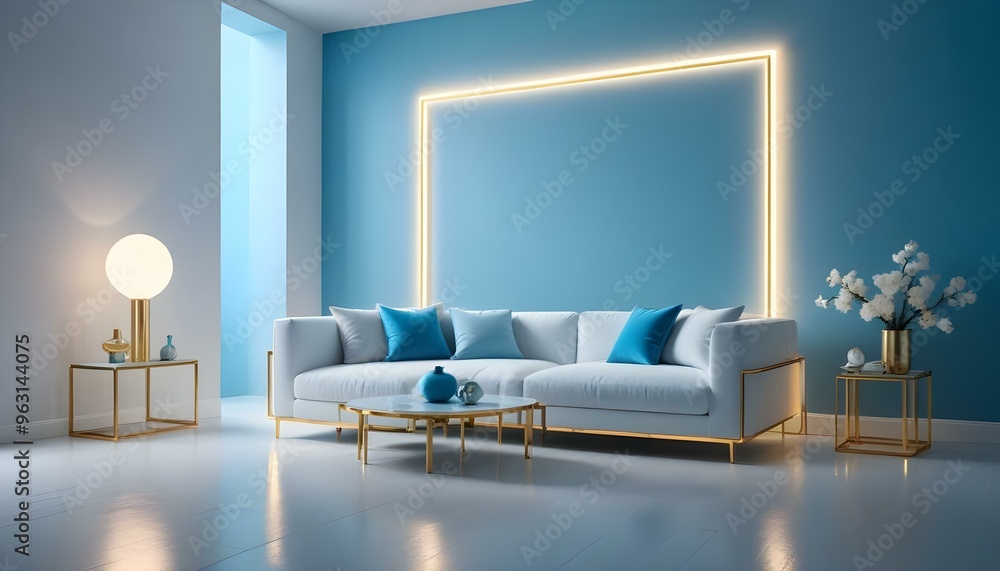 Photo interior modern design room 3d illustration Photo interior modern design room 3d illustration