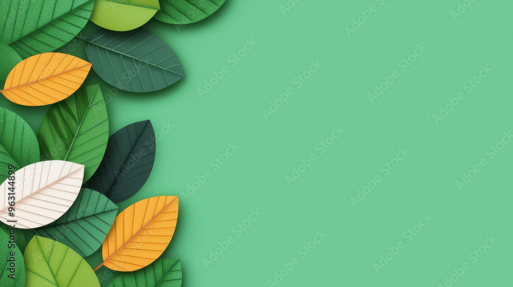 Obraz premium Green bonds, financial growth with leaves, flat design illustration