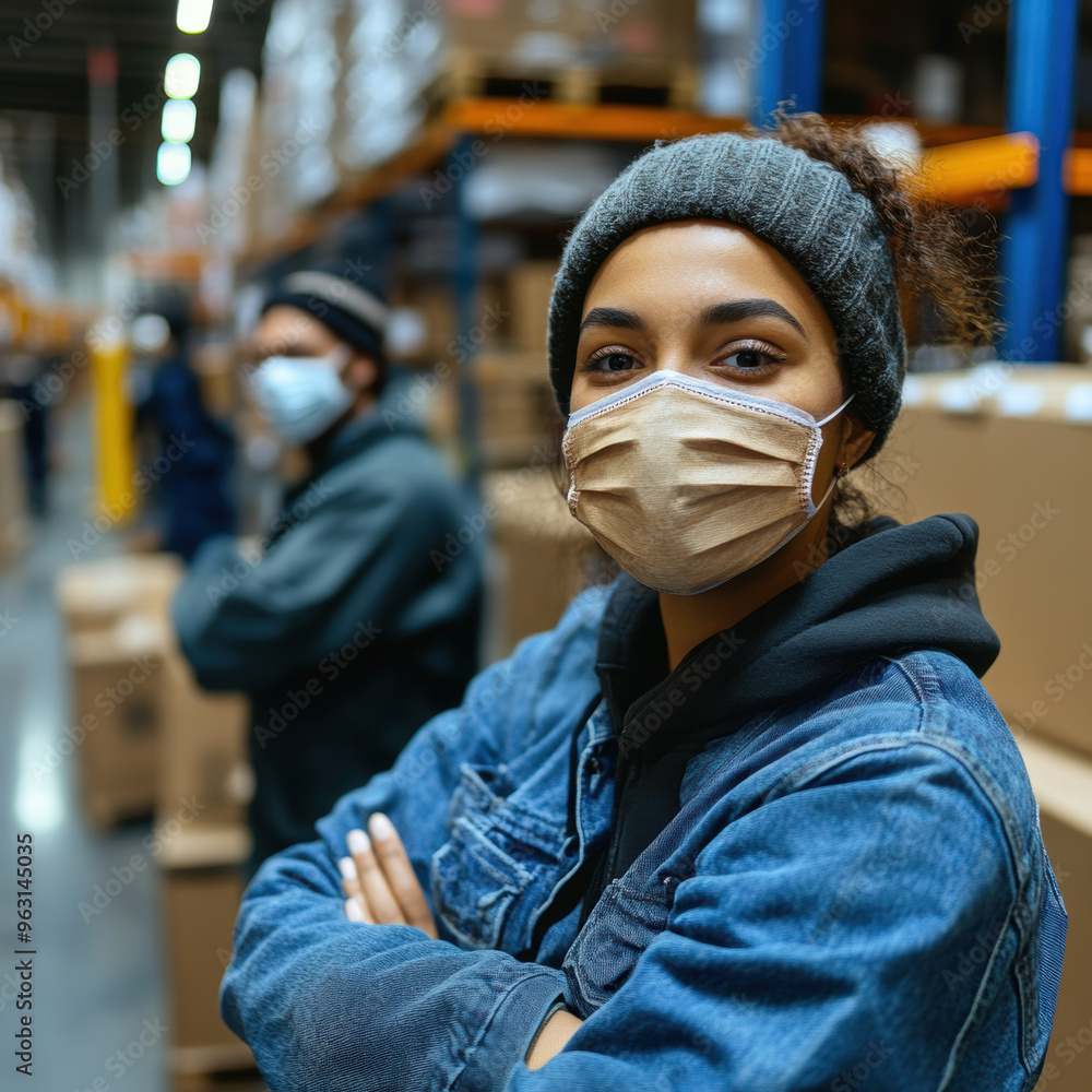 Woman Warehouse Worker Mask. Woman Warehouse Worker Mask.