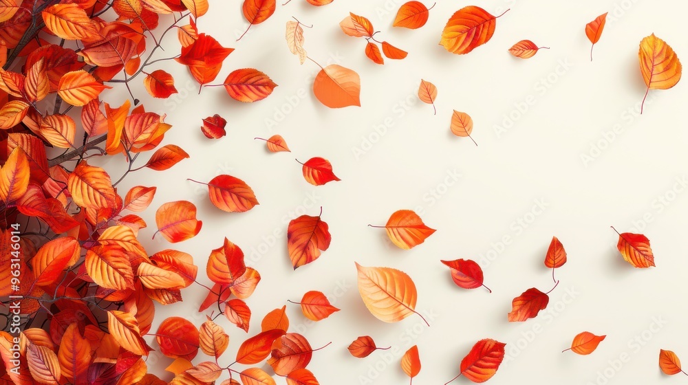 Autumn composition. Red yellow leaves on white background. Flat lay, top view, copy space Fall concept. Autumn composition. Red yellow leaves on white background. Flat lay, top view, copy space Fall concept.