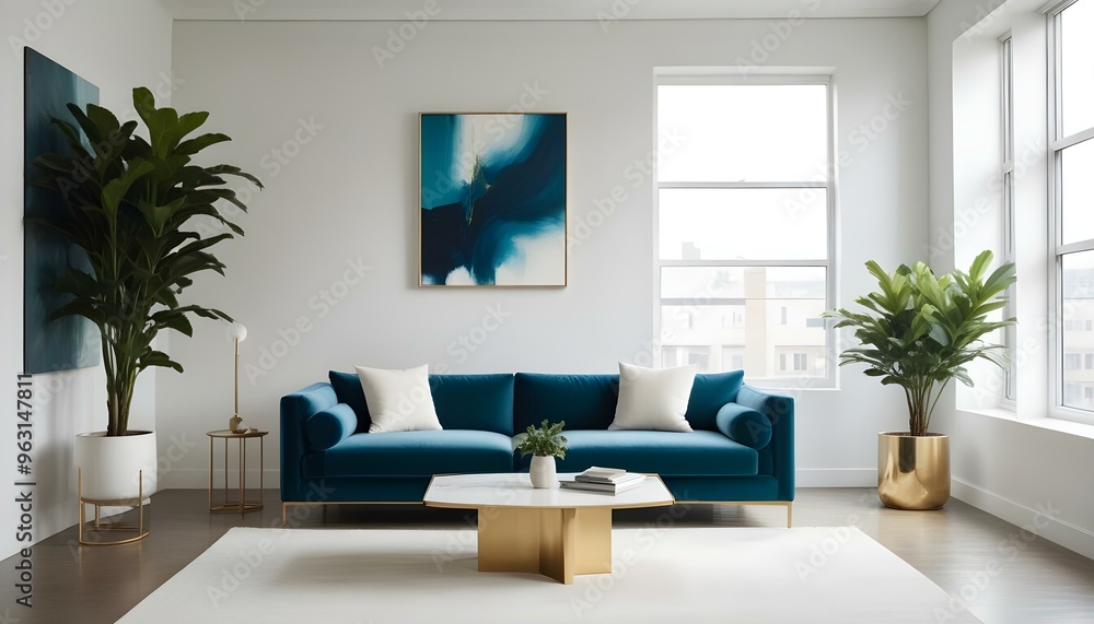 Fototapeta premium Photo interior modern design room 3d illustration