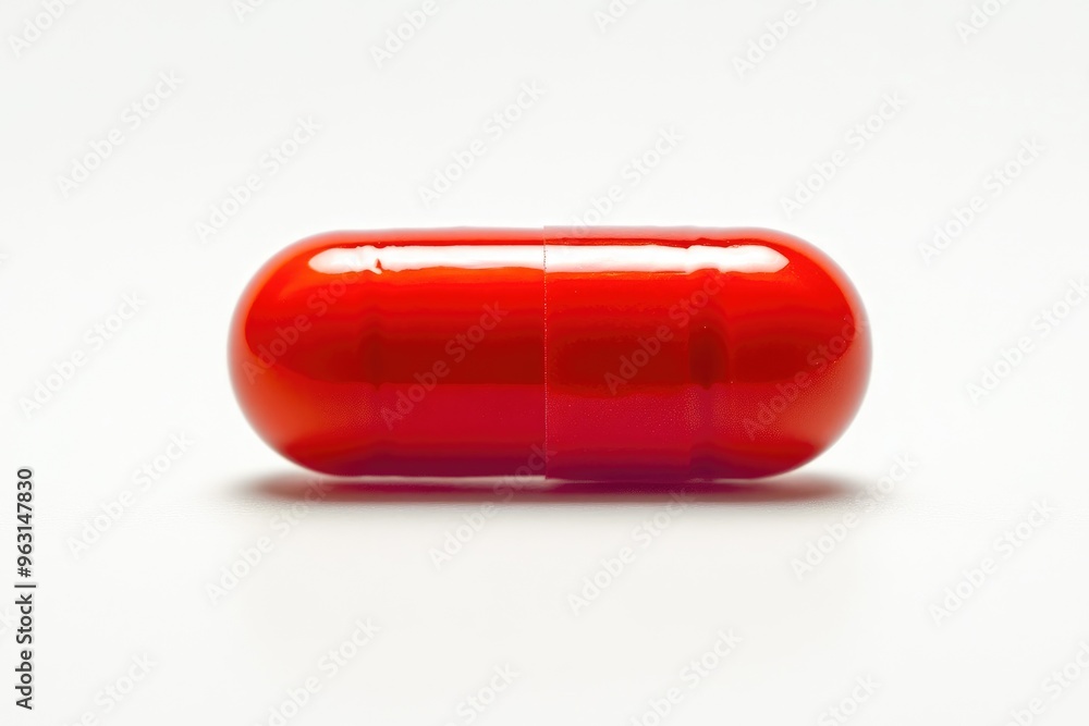 Pharmaceutical Pill Close-Up with White Backdrop Pharmaceutical Pill Close-Up with White Backdrop