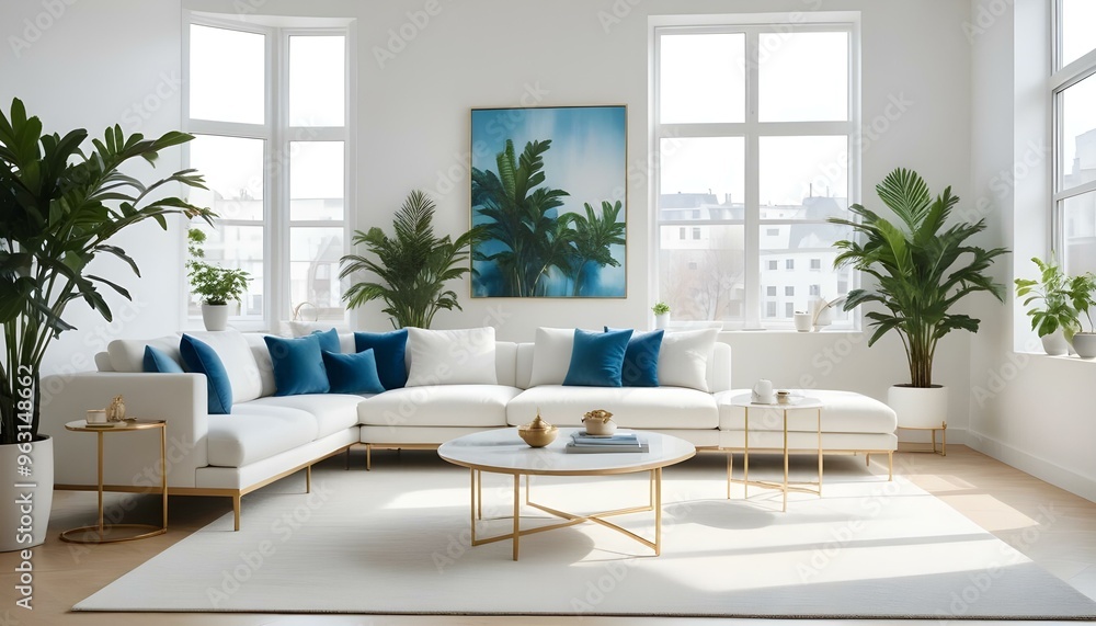 Photo interior modern design room 3d illustration Photo interior modern design room 3d illustration