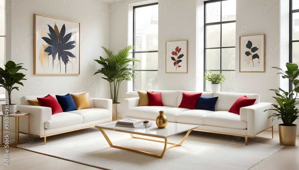 Photo interior modern design room 3d illustration Photo interior modern design room 3d illustration