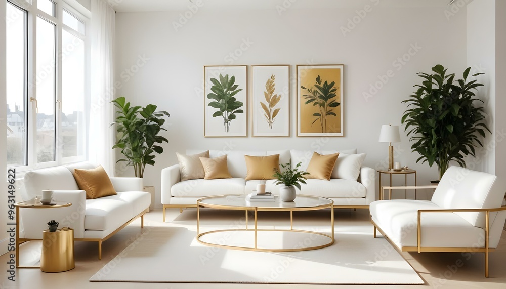 Fototapeta premium Photo interior modern design room 3d illustration