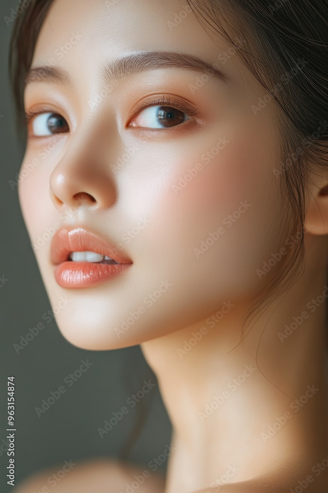 Radiant Asian Woman's Skin Care Detail Radiant Asian Woman's Skin Care Detail