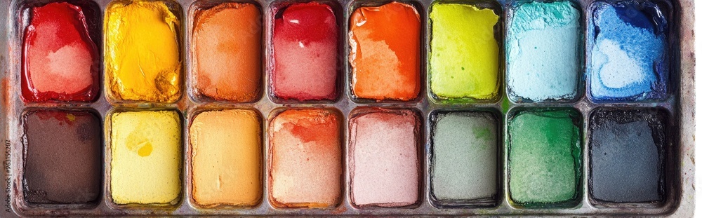 Fototapeta premium Explore the Vibrant World of Watercolor Paints and Artistic Expression