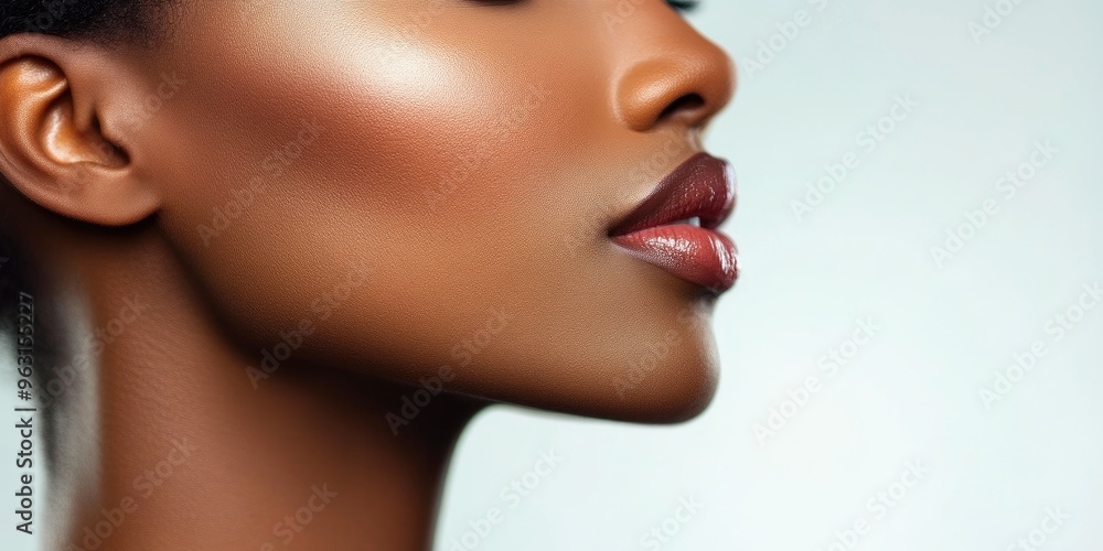Close-Up on Beautiful Black Woman’s Smooth Skin Close-Up on Beautiful Black Woman’s Smooth Skin