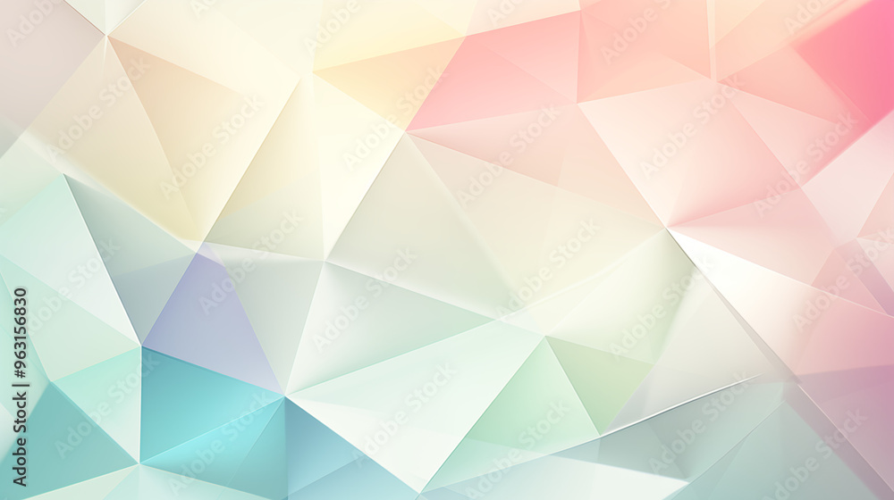 Obraz premium Multi-Pastel Abstract Geometric Mosaic With Soft Blue and Pink Elements