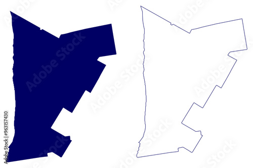 Foto Huron County (Canada, Ontario Province, North America) map vector illustration,