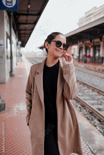Disfrutando el invierno en el tren. 