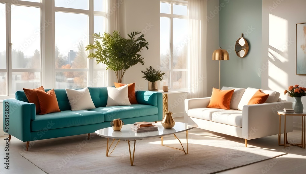 Photo interior modern design room 3d illustration Photo interior modern design room 3d illustration
