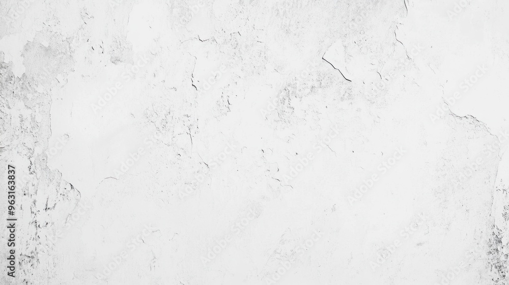 Fototapeta premium White old concrete wall light grunge texture wide banner format background with copy space for text. Grunge light gray Soft white texture