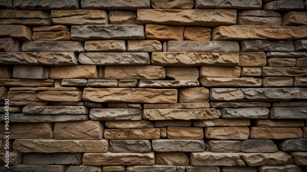 Obraz premium Stacked stone wall texture backround