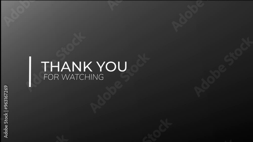Animation End Screen for social media templates video on a dynamic gradient grey or dark background. Thank for watching text. Motion Graphic. Easy to use for outro.	