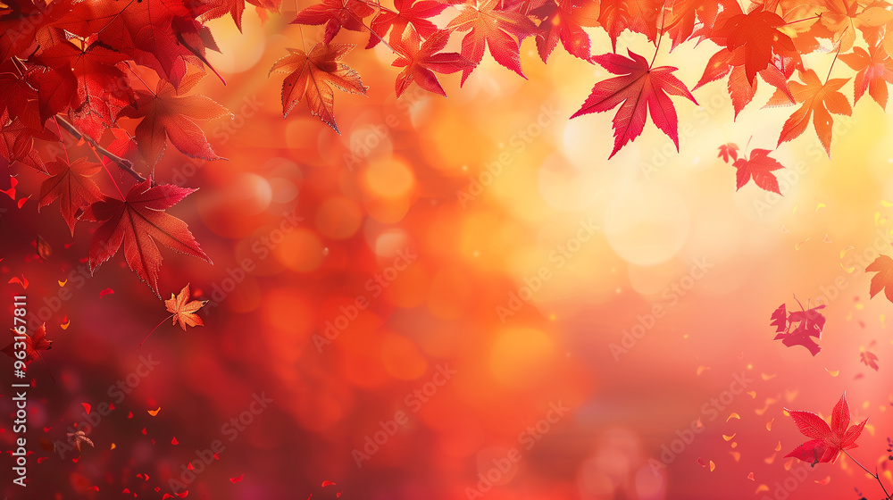 Beautiful Autumn leaves with rim light. Nature landscape, background and wallpaper. Copy space Beautiful Autumn leaves with rim light. Nature landscape, background and wallpaper. Copy space