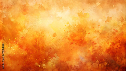 Grunge orange warm autumn watercolor background
