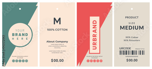 Minimal simple hang tag with price tag design for all types of product packaging garments sticker label.