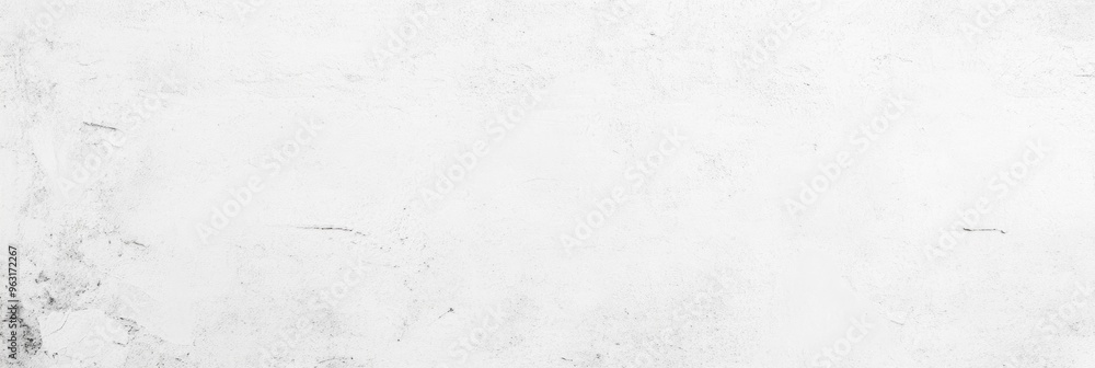 Fototapeta premium White old concrete wall light grunge texture wide banner format background with copy space for text. Grunge light gray Soft white texture