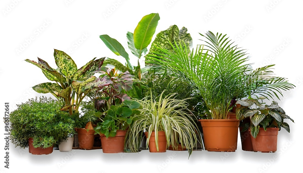 Clipping Path for Greenhouse Plants - Various greenhouse plants cut out with full depth of f Clipping Path for Greenhouse Plants - Various greenhouse plants cut out with full depth of f