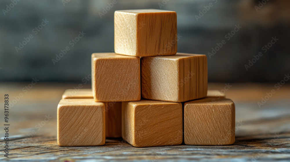 Wooden Building Blocks, A creative stack of wooden building blocks demonstrating stability and simplicity Ideal for educational use and fun learning experiences Wooden Building Blocks, A creative stack of wooden building blocks demonstrating stability and simplicity Ideal for educational use and fun learning experiences