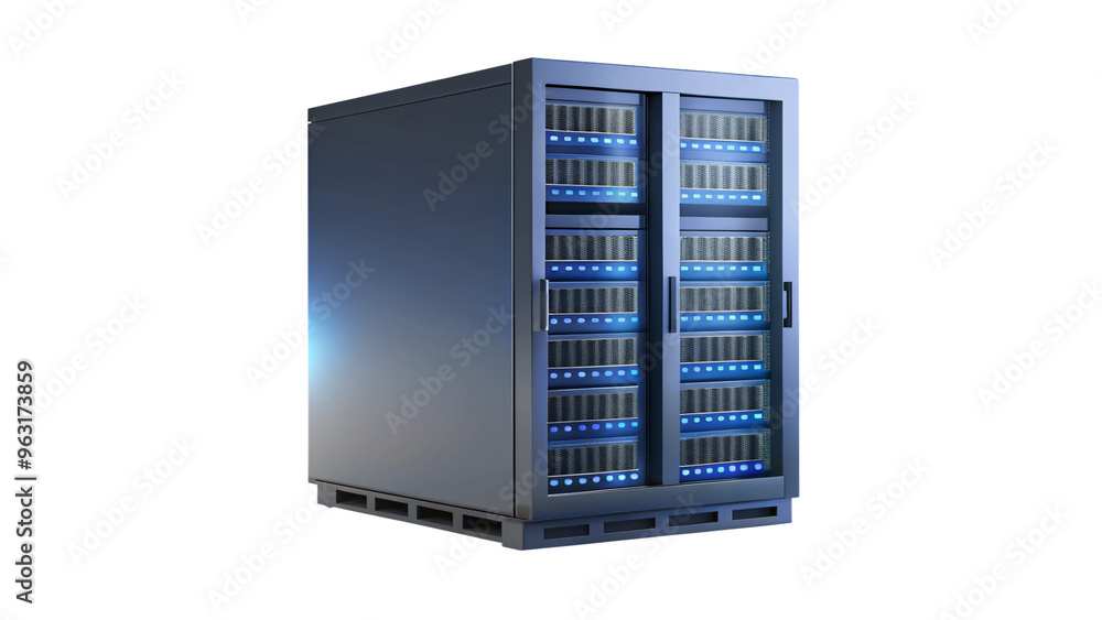 Rack isolated on white background with server Rack isolated on white background with server