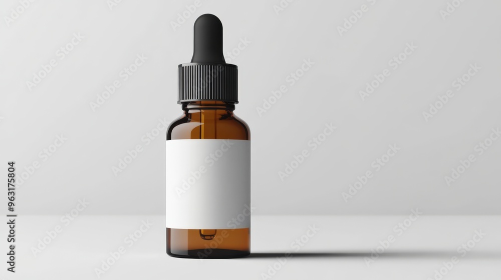 Dropper Bottle Mock-Up for Advertising - Blank Label Design. Ideal for Amber Antiseptic Care Products Dropper Bottle Mock-Up for Advertising - Blank Label Design. Ideal for Amber Antiseptic Care Products