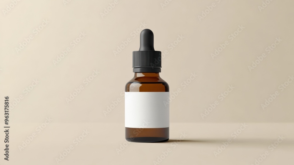 Dropper Bottle Mock-Up - Blank Label for Advertising Branding in Amber Brown Color Dropper Bottle Mock-Up - Blank Label for Advertising Branding in Amber Brown Color
