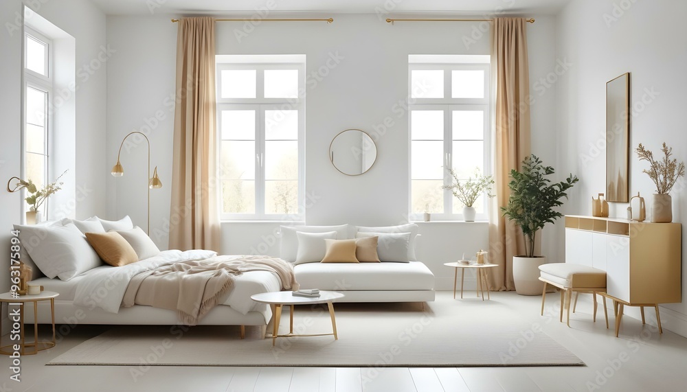 Fototapeta premium Photo interior modern design room 3d illustration