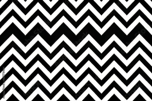 A geometric pattern of black and white zigzag lines on a transparent background, perfect for use as a design element or texture, with precise lines and accurate color reproduction.